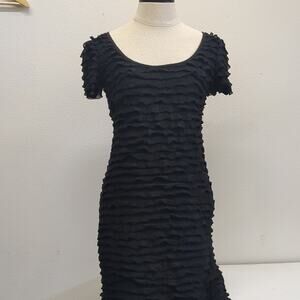 Betsey Johnson Black Ruffled Tiered Mini Dress size Medium